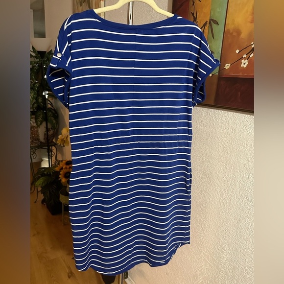 Rafaella blue/white stripe dress size M - Picture 3 of 9